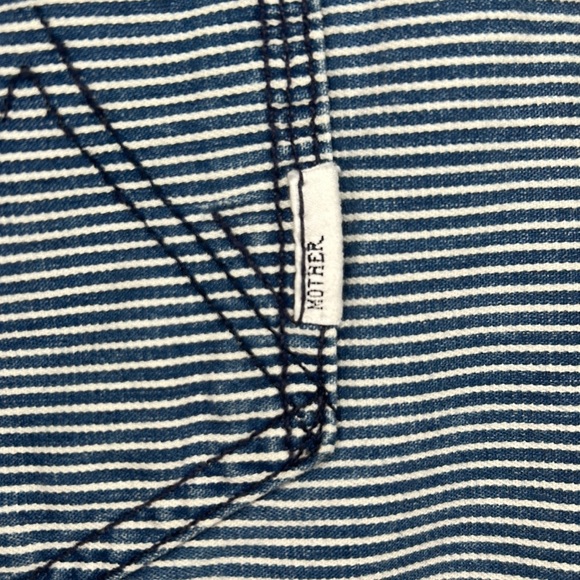 Mother Denim S.N.S Striped Jean On The Road Mini Skirt Size 27 - Picture 8 of 12